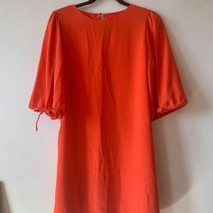 Target Mossimo Orange Shift Dress with Tie Sleeves